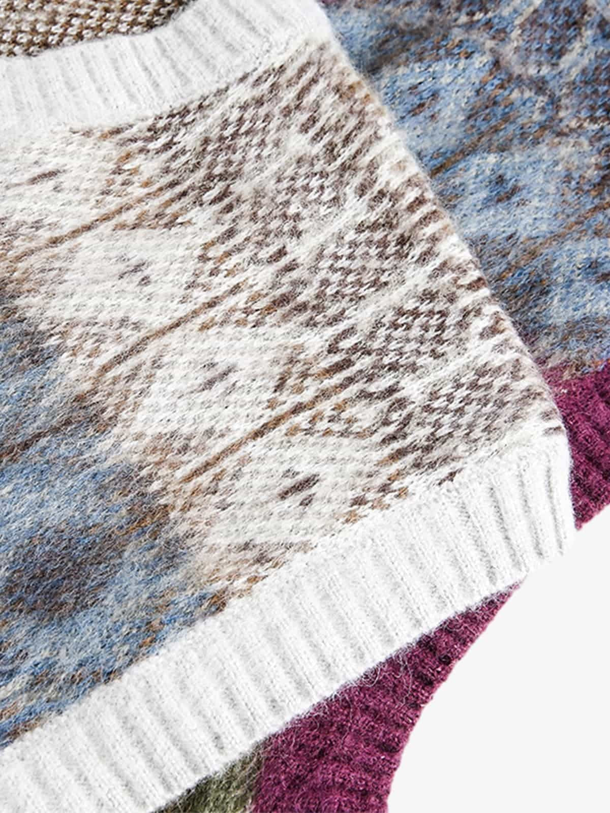 Colorful Knit Vest with Geometric Patterns for Women 