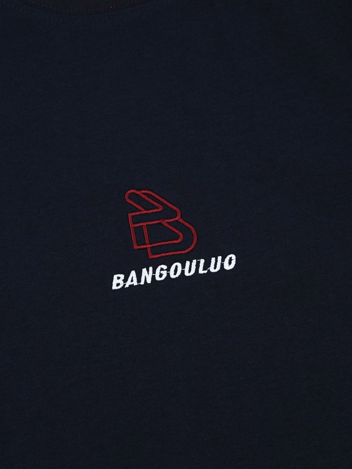 Retro Contrast Color Stitching Embroidered Letter Jersey T-shirt