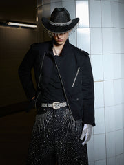Street Rock Print Work Jacket