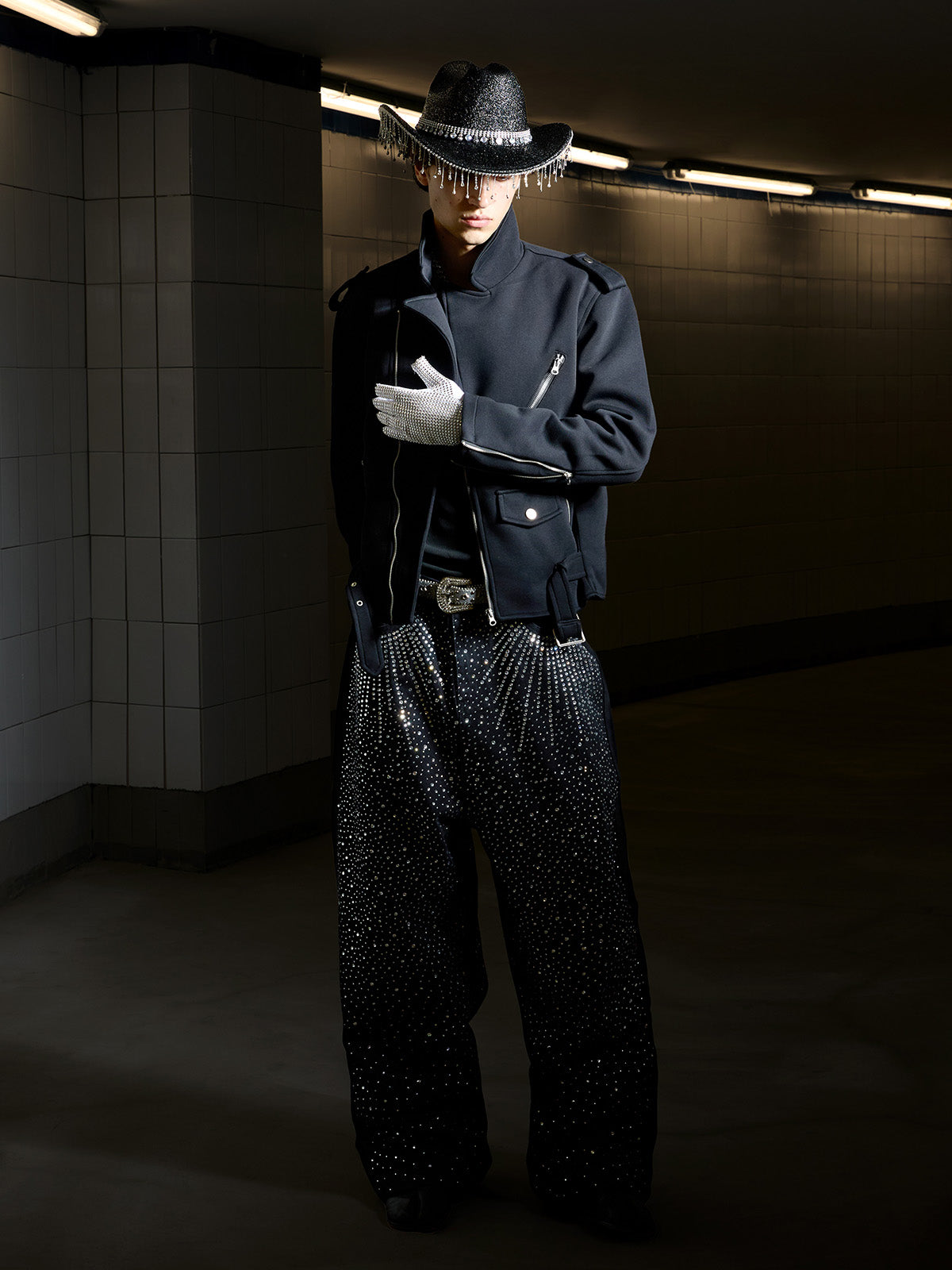 Street Rock Print Work Jacket