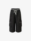 Polka Dot Denim Cargo Shorts
