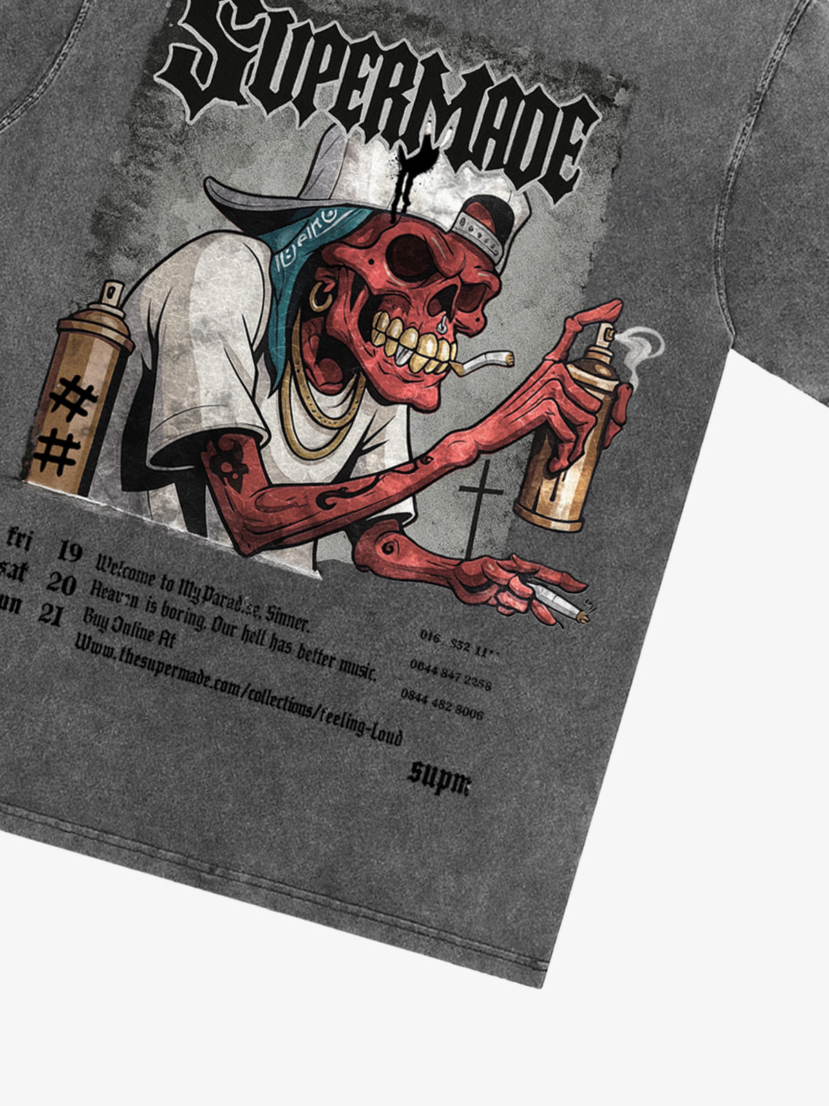 Graphic Tee with Bold Skull Design for Men 