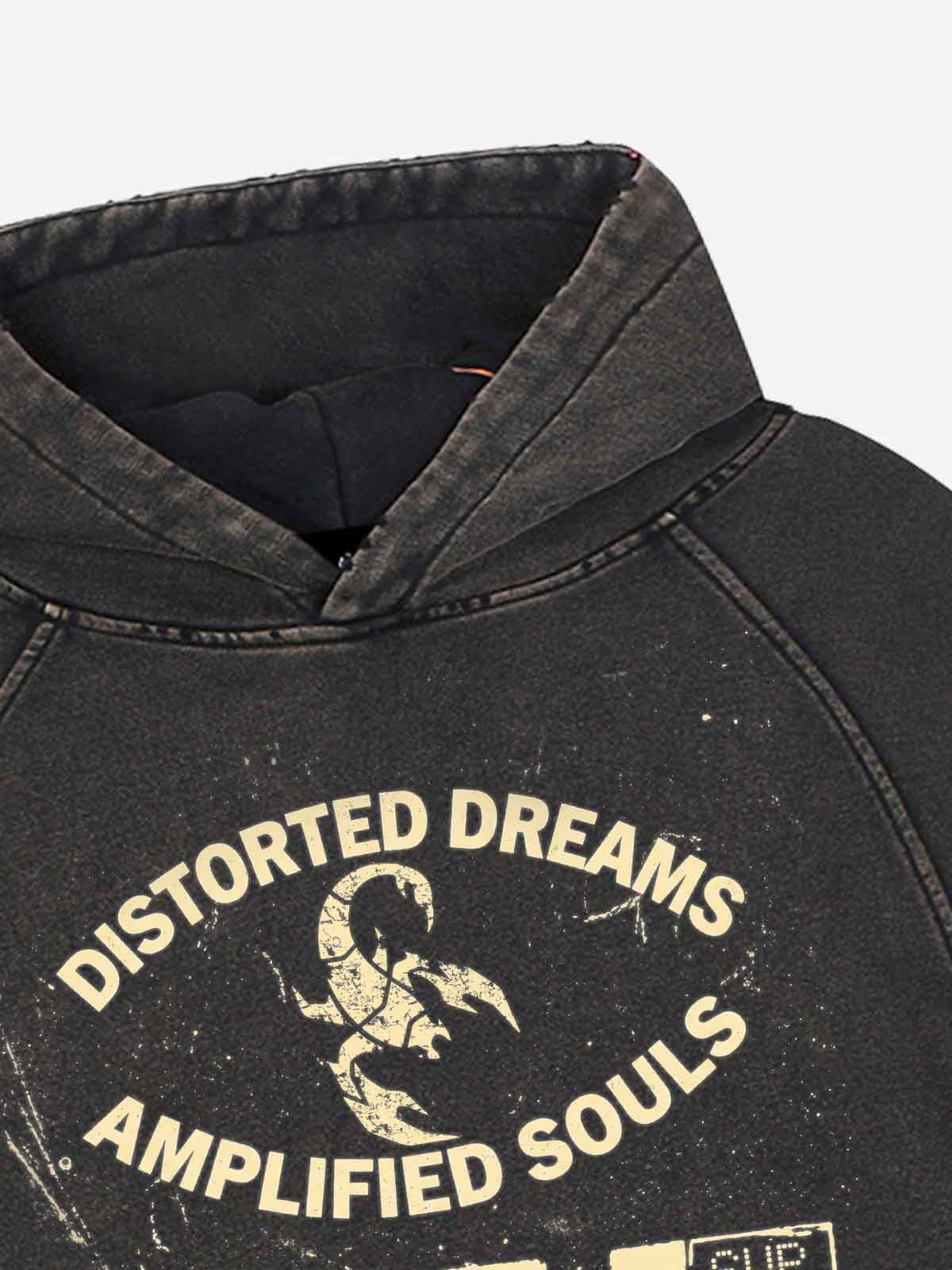 Scorpion Graphic Washed Distressed Hoodie