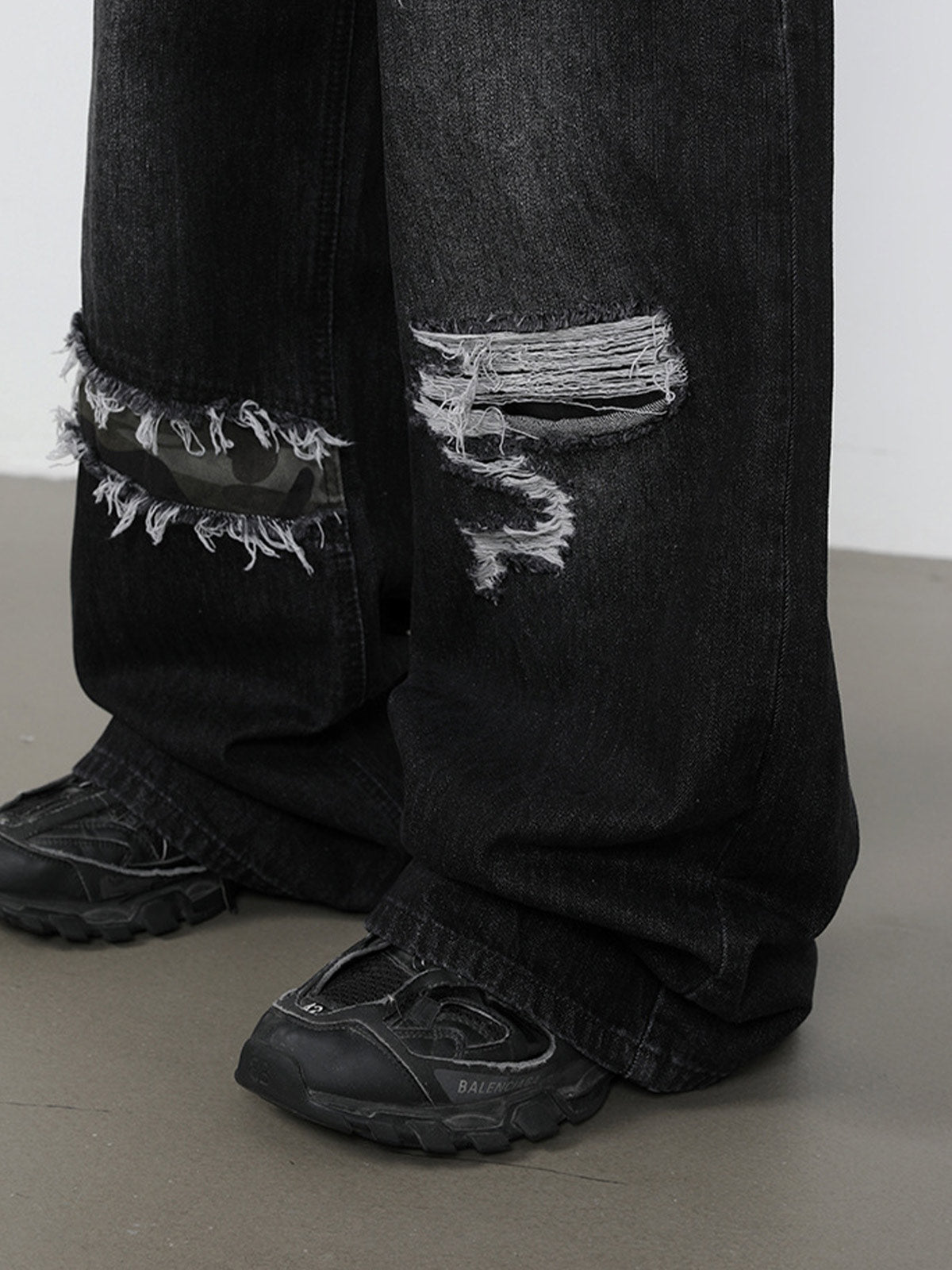 Patchwork-Jeans im Used-Look