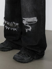 Patchwork-Jeans im Used-Look