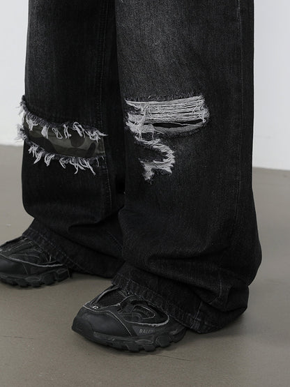 Patchwork Distressed Jeans