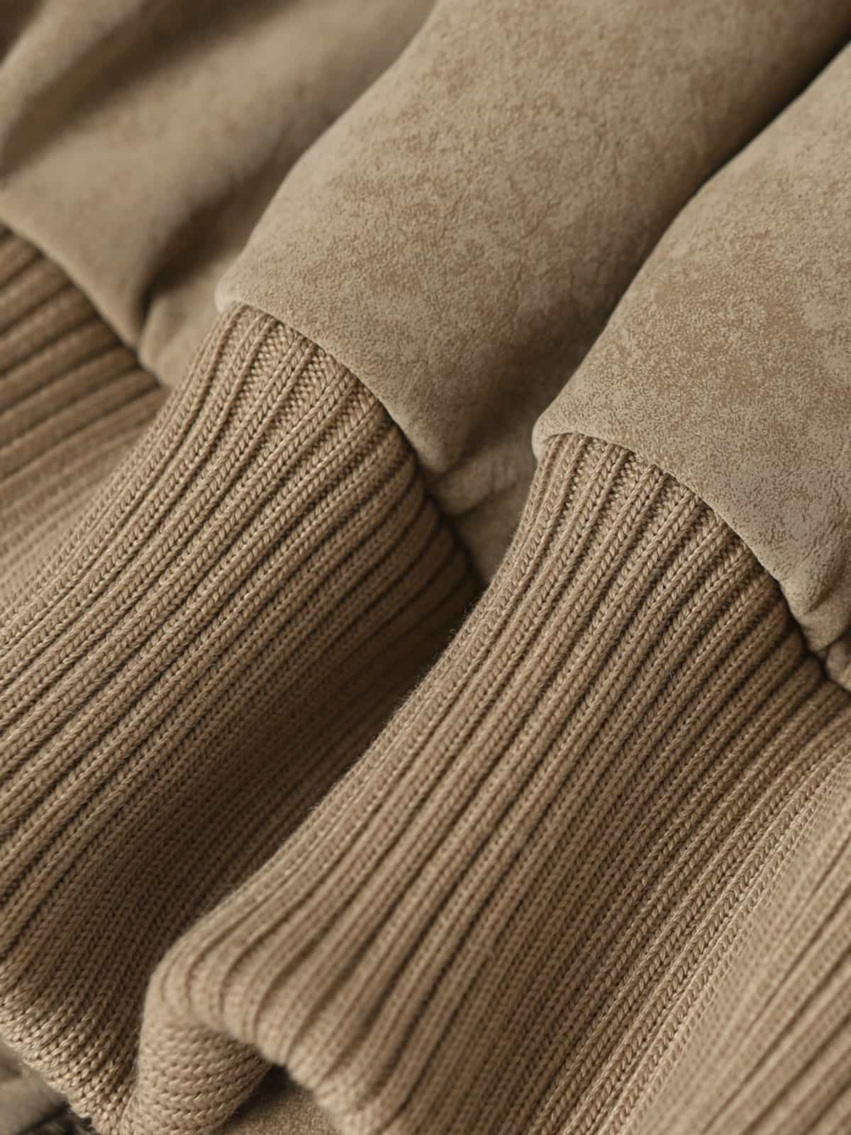 Retro Suede Texture Zip-Up Bomber Jacket 