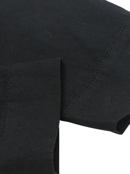 Dirty-Dye Embroidered Long Sleeve Polo Shirt 