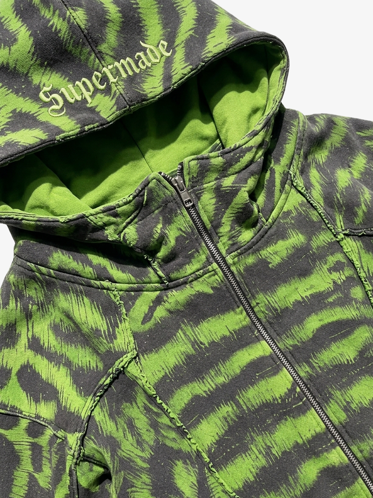 Neon Tiger Stripe Zip Hoodie & Sweatpants Set