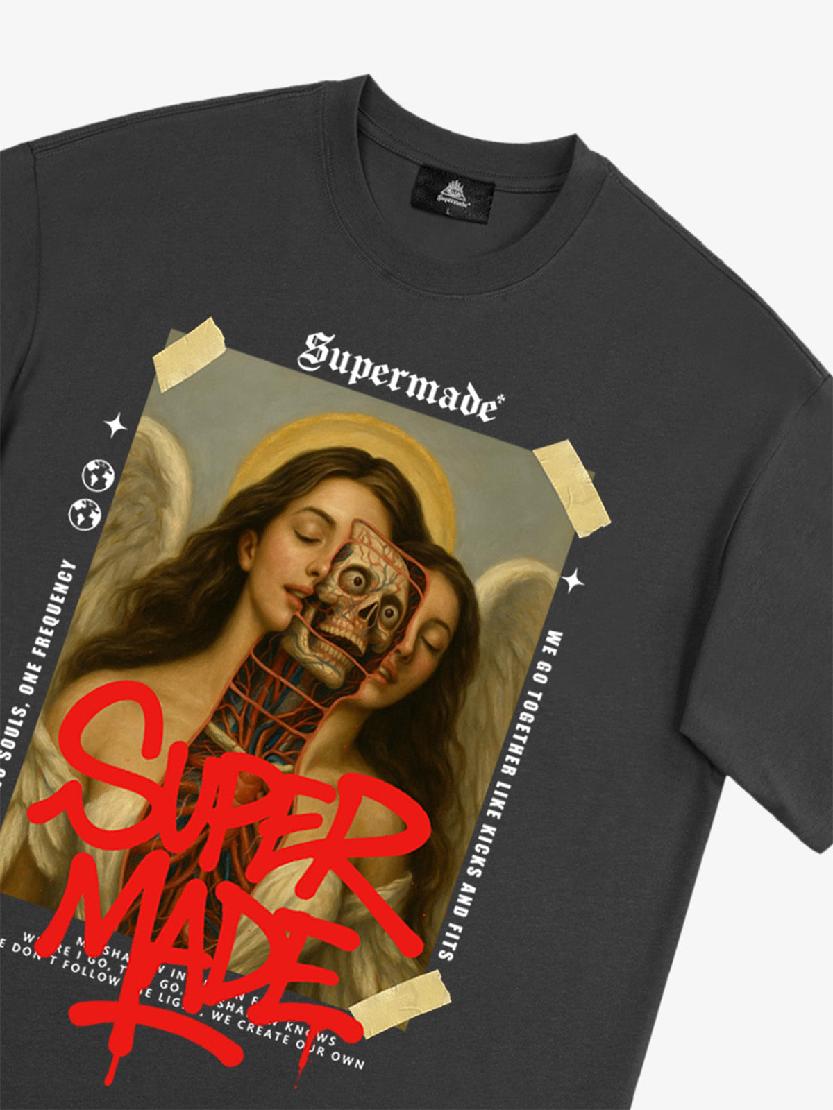 Angel and Demon Struggle Graphic T-shirt 