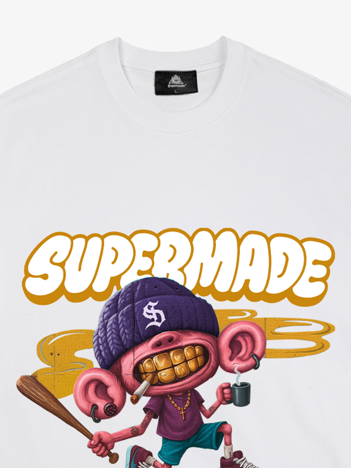 Thesupermade Cartoon Graffiti Baseball Cool Boy T-shirt 