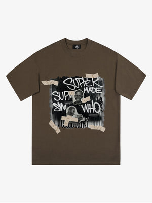 Supermade Street Retro Character Collage T-shirt 