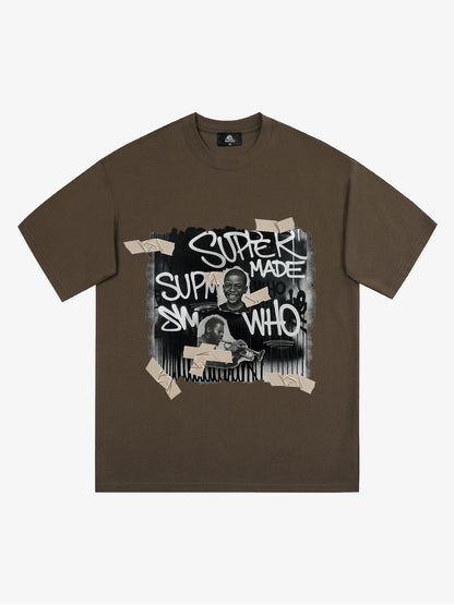 Supermade Street Retro Character Collage T-shirt 