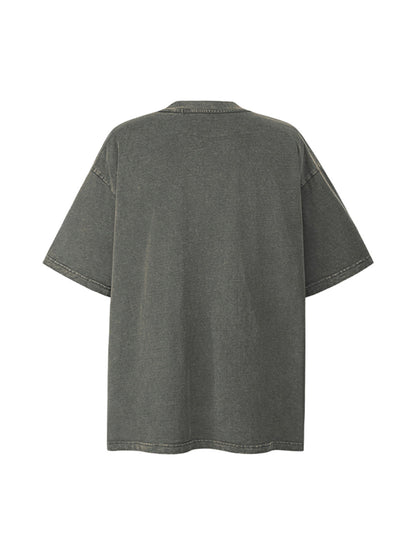 Patchwork Graphic Print Oversized Tee 