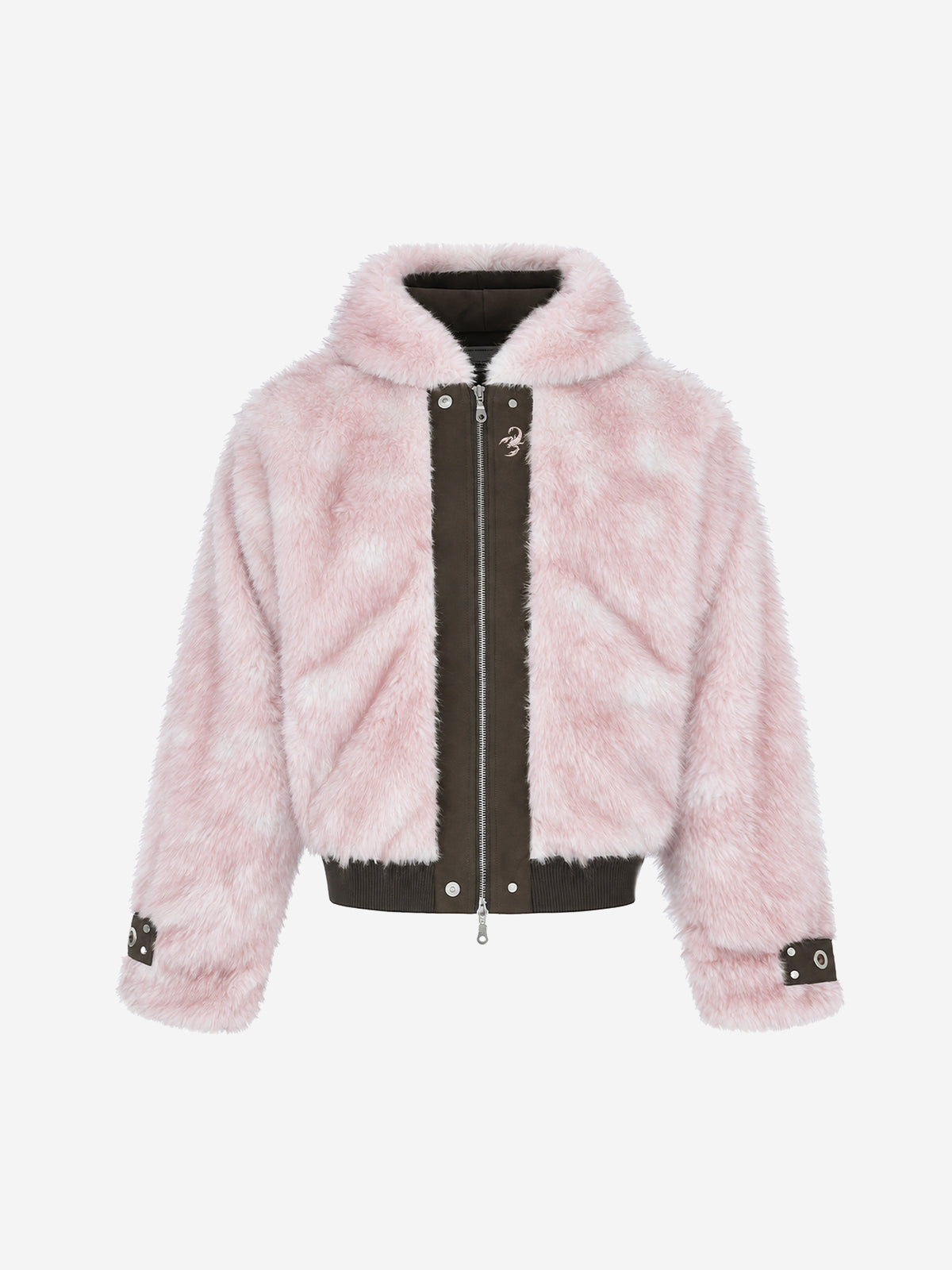 Deer Print Faux-Fur Zip Coat