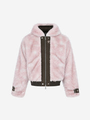 Deer Print Faux-Fur Zip Coat