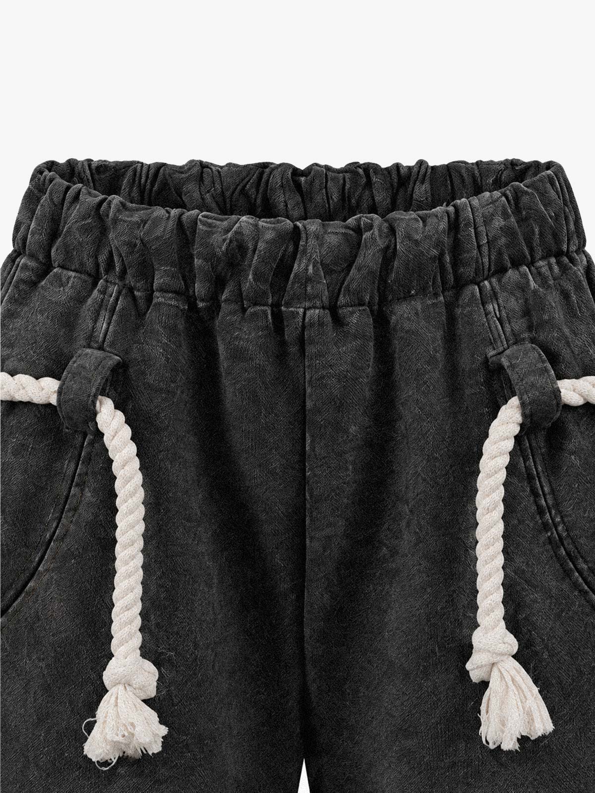 Washed Spray-Edge Zip Hoodie & Curved-Leg Sweatpants Set