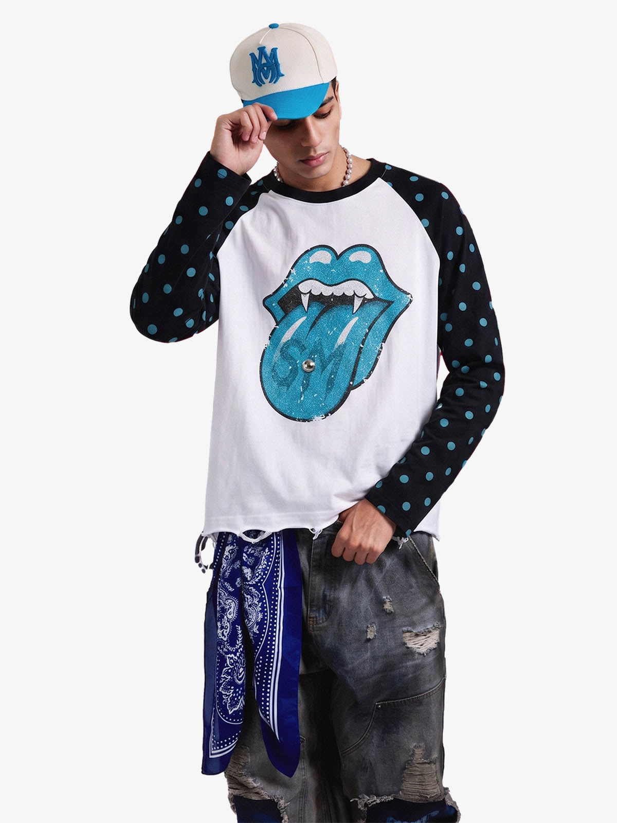Camiseta raglán de los Rolling Stones