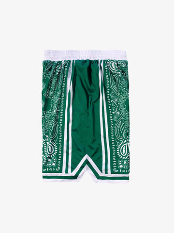 Polyester Snake Print Athletic Shorts with Bold Logo Design 