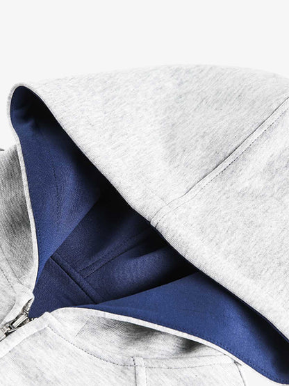 Street Deconstructed Split Zippered Hooded Sweatshirt 