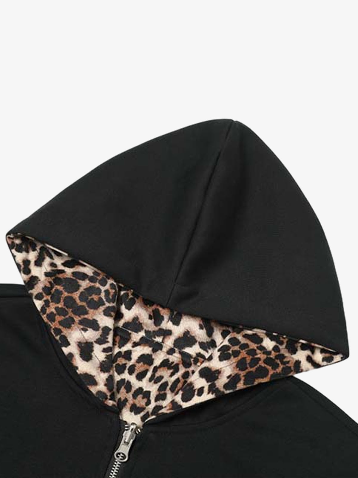 Leopard Reversible Fleece Zip-Up Hoodie 