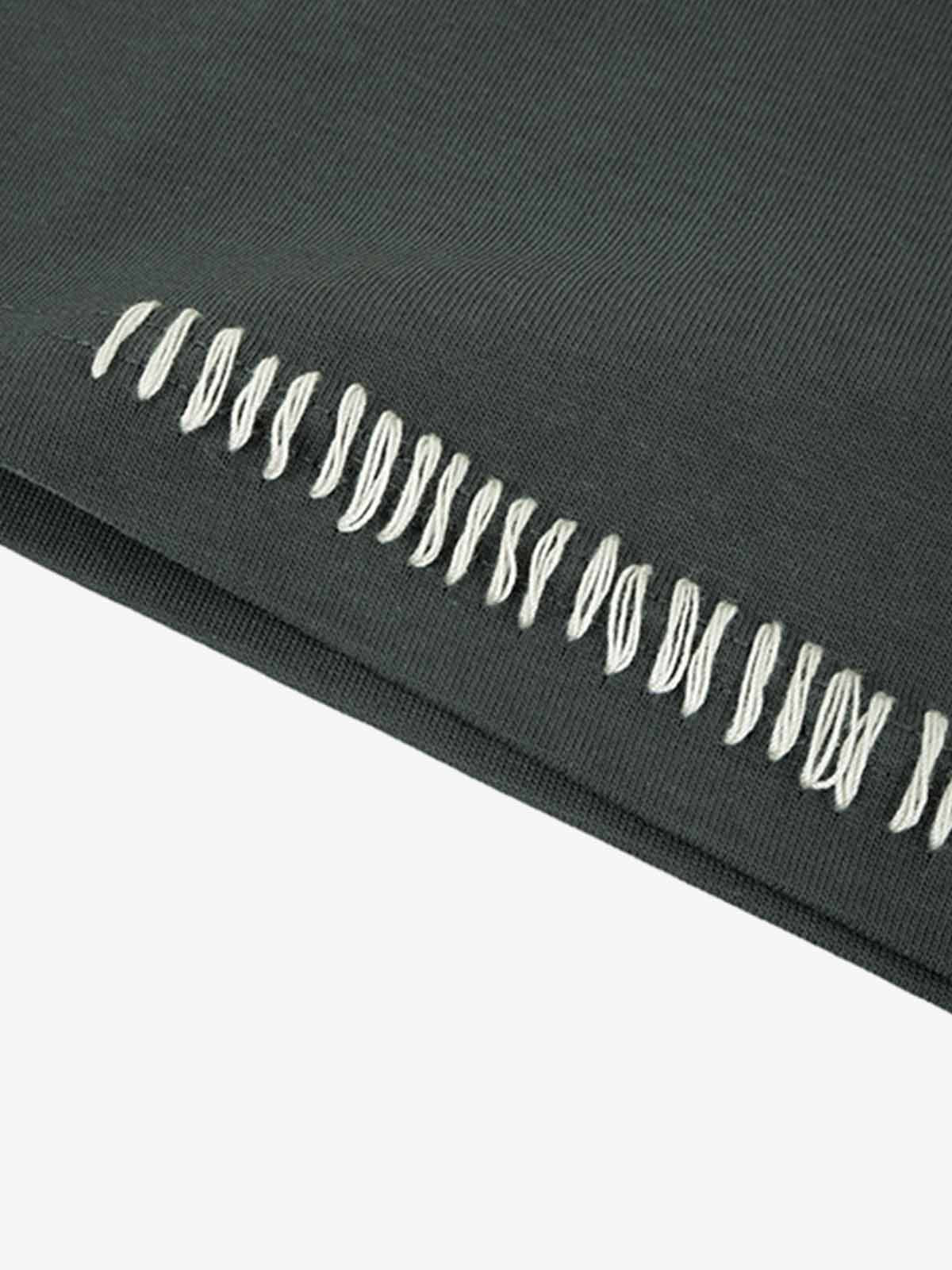 Cotton Oversized T-Shirt with Contrast Stitching and Minimalist Design 
