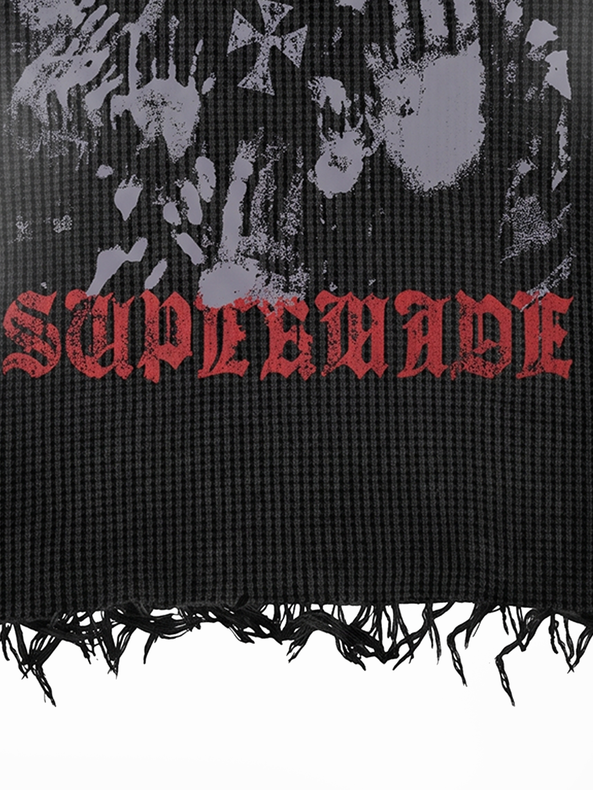 Dark Graphic Distressed Knit Sweater
