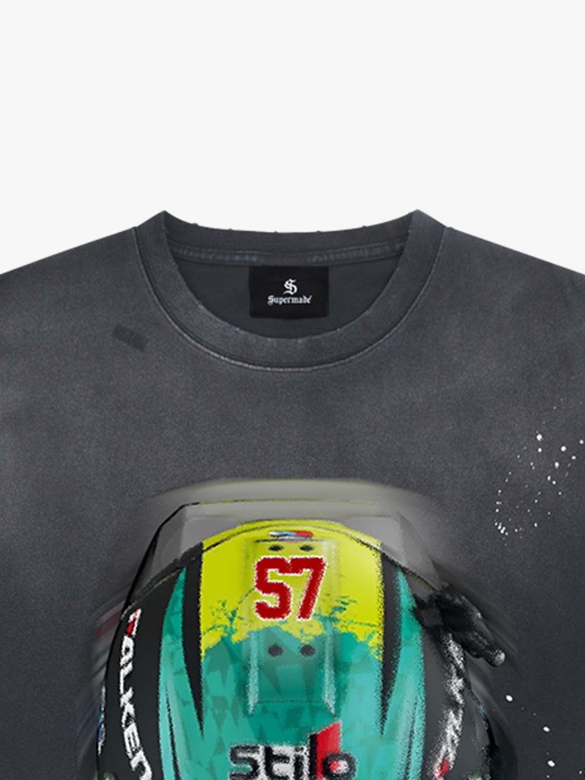 Racing Helmet Graphic T-Shirt 