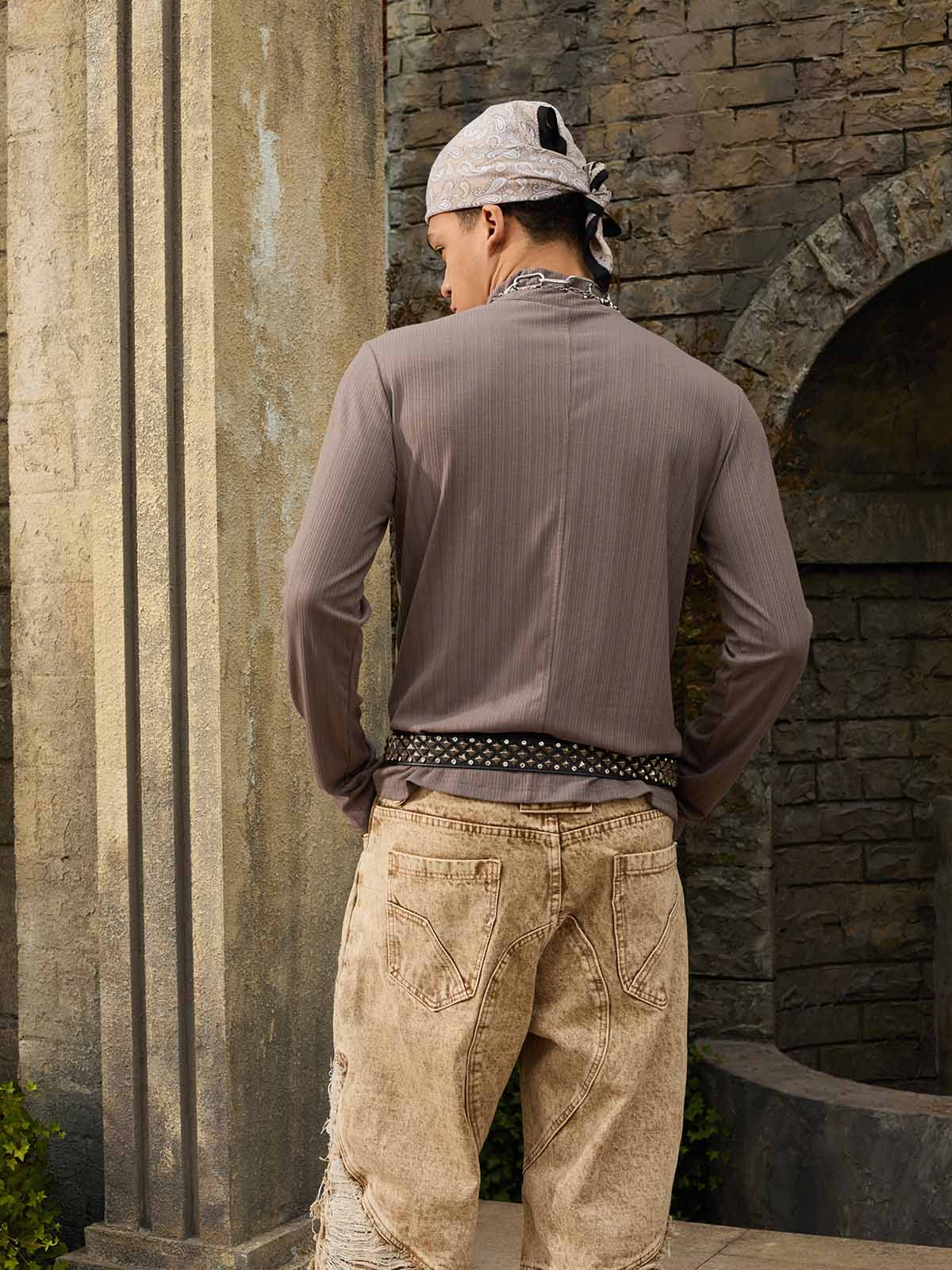 Retro Punk Print Knit Cardigan Long Sleeve Top 