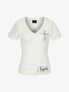V Neck Cross Graphic Slim Fit T-Shirt 