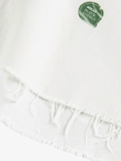 Stylish White Button-Up Shirt with Unique Patch Design for Casual and Trendy Looks 
