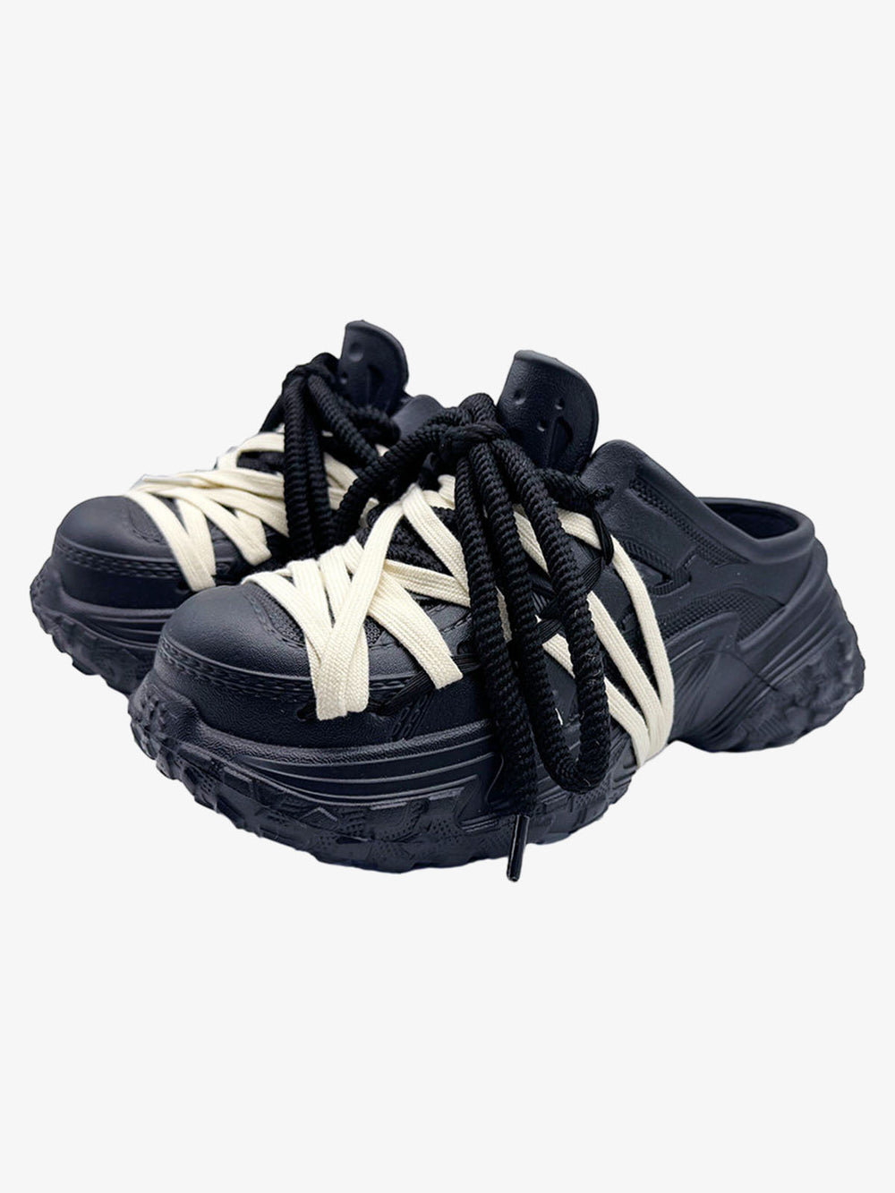 Platform Lace-Up Non-Slip Clogs