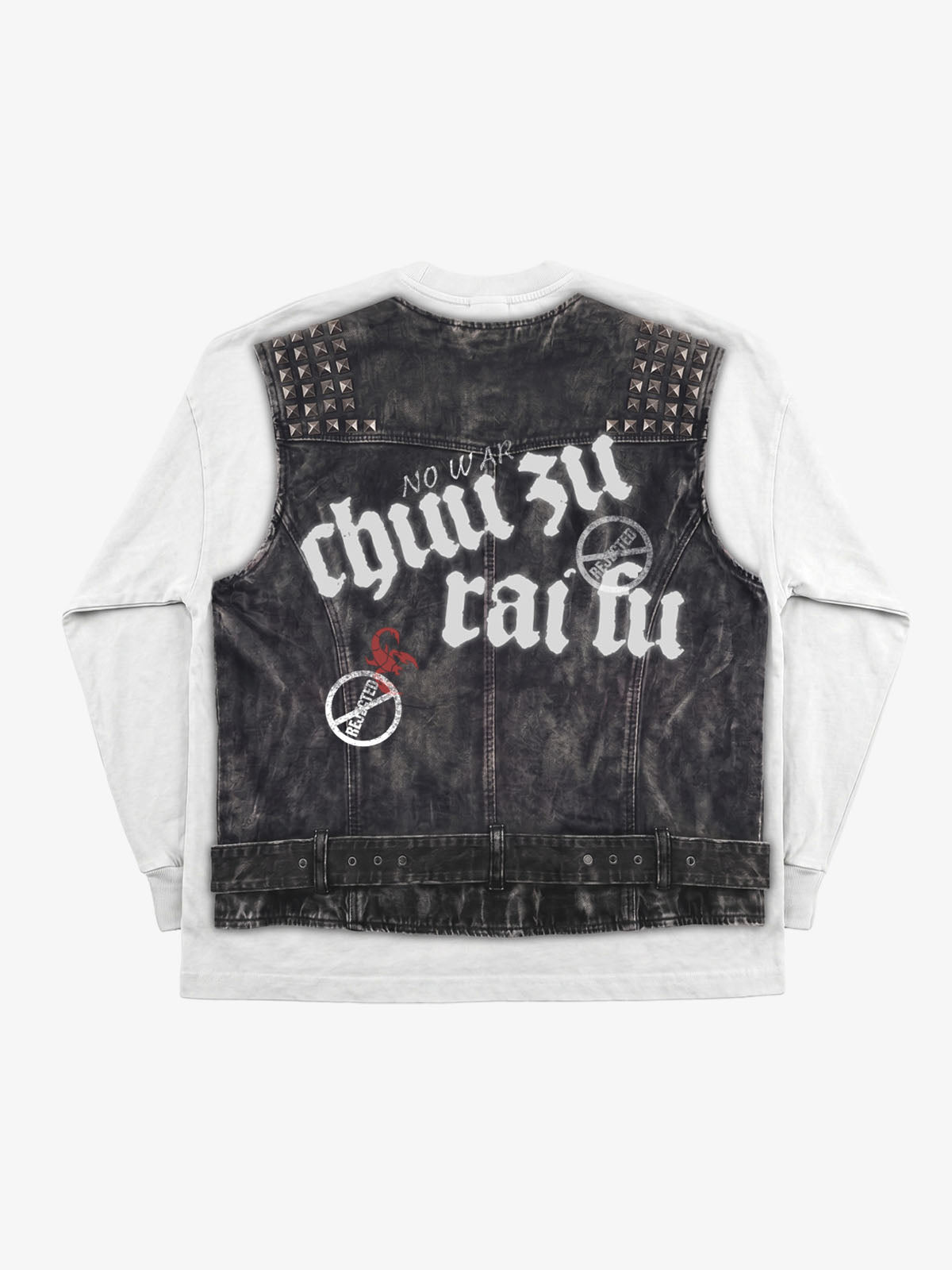 3D Graphic Layered Vest Long Sleeve Tee