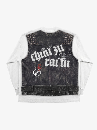 3D Graphic Layered Vest Long Sleeve Tee