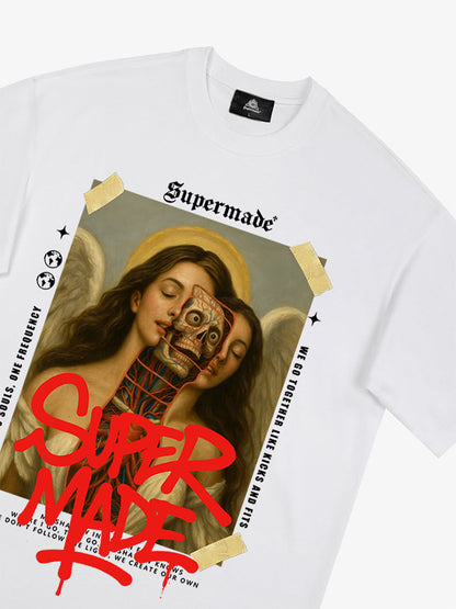 Angel and Demon Struggle Graphic T-shirt 