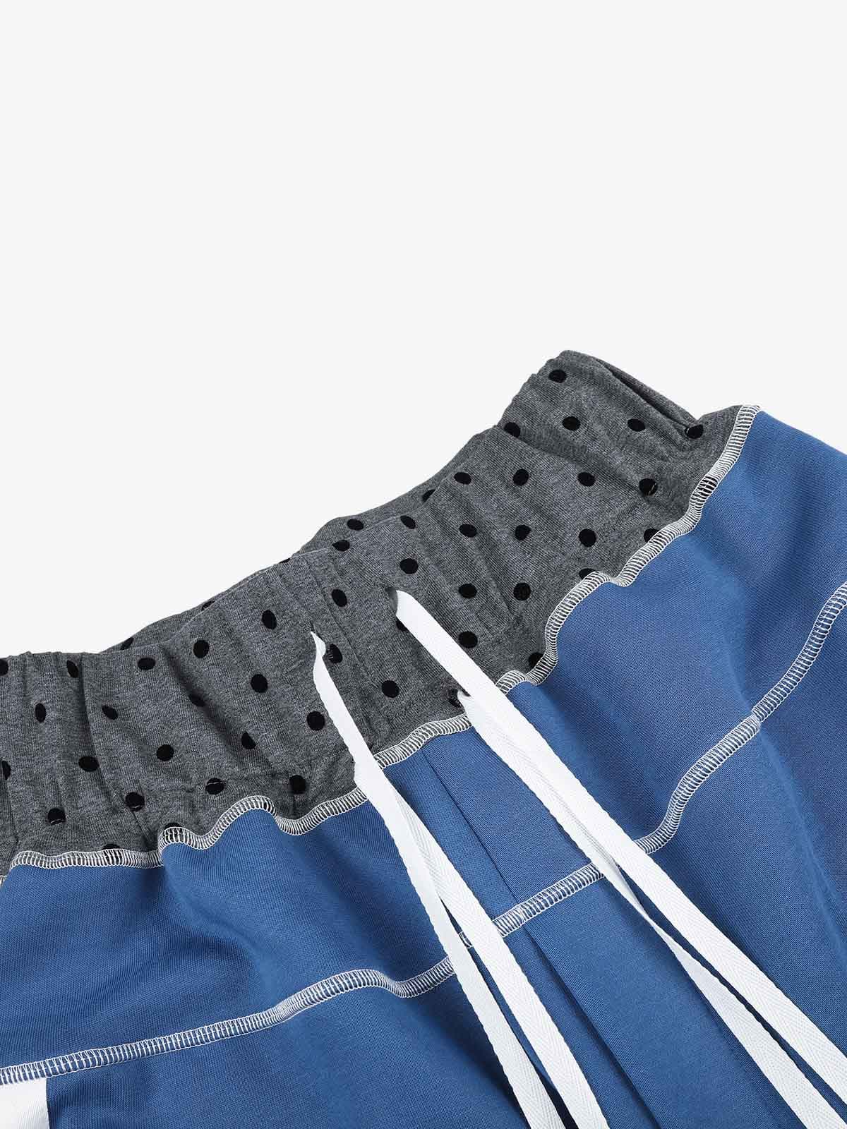 Patchwork Star Appliqué Drawstring Sweatpants