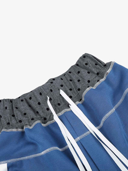 Patchwork Star Appliqué Drawstring Sweatpants