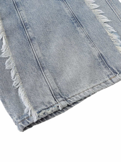 Distressed Frayed Edges Baggy Jeans 