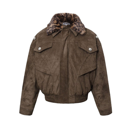 Stylish Leopard Collar Bomber Jacket for Women - Perfect for Casual and Fashionable Looks 