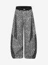 Leopard Print Curved Stripe Baggy Jeans