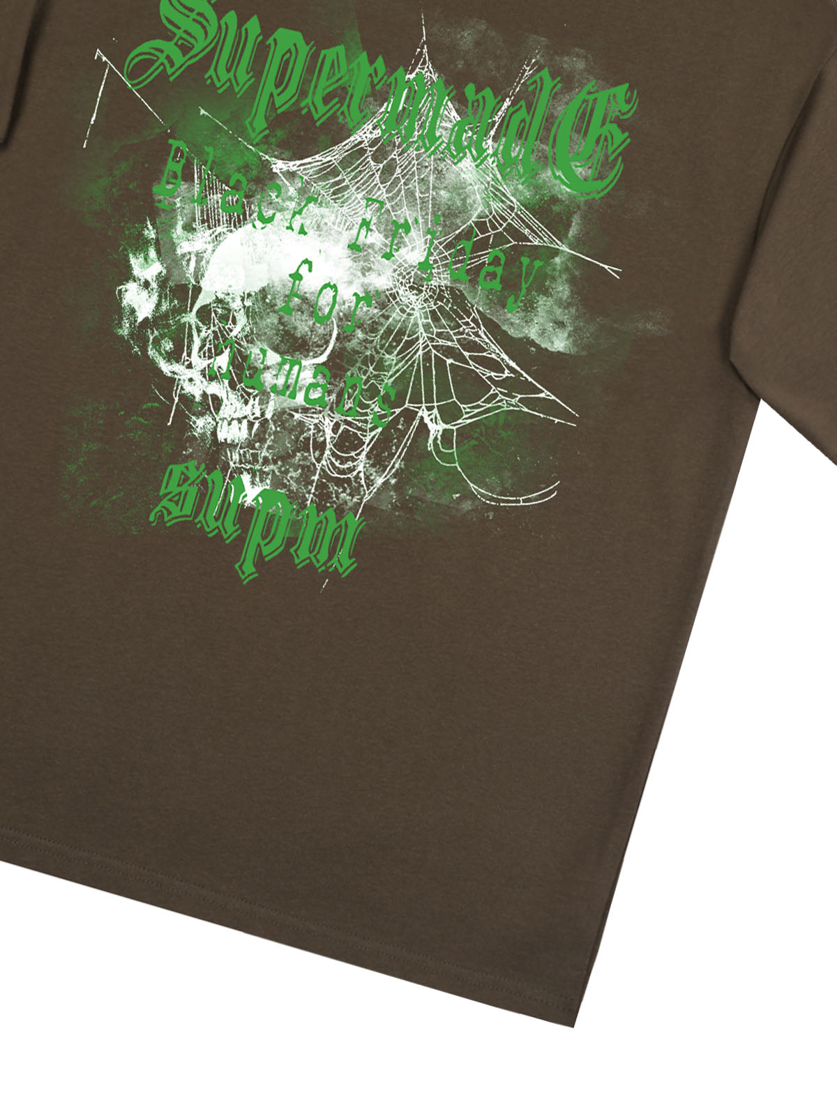 Gothic Skull Spiderweb Graphic T-Shirt 