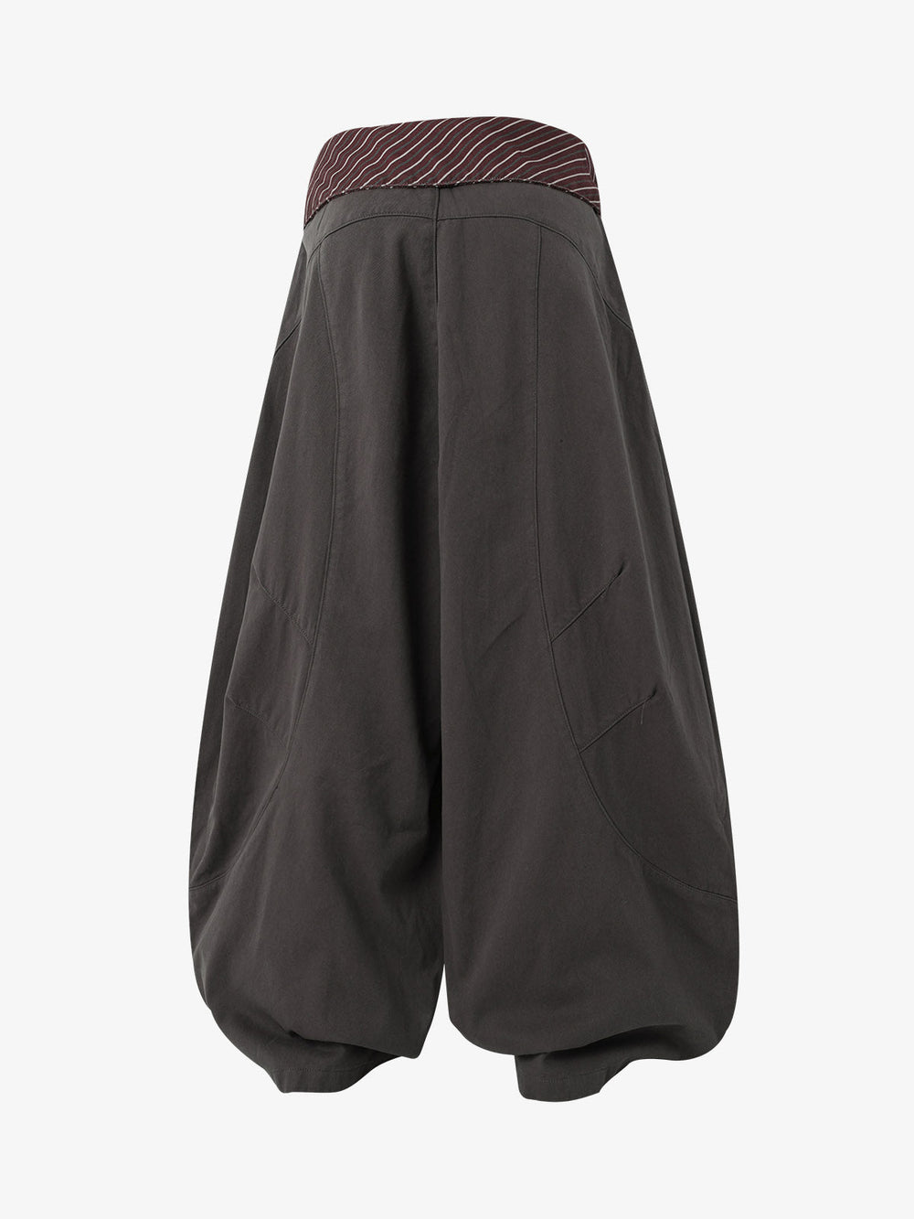 Sash-Belt Curved Balloon Pants 