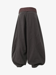 Sash-Belt Curved Balloon Pants 