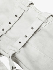 Inkjet Graphic Cutout Ring-Strap Jeans