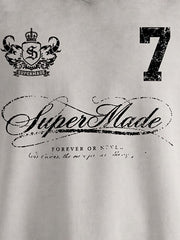 Faux Suede Panel Graphic T-Shirt 