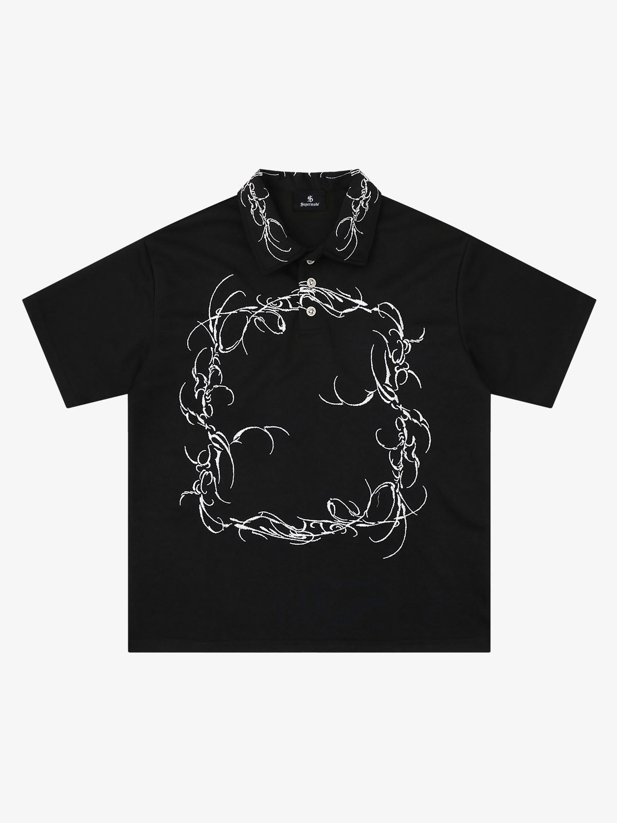 Thorn-Wreath Graphic Polo Shirt 