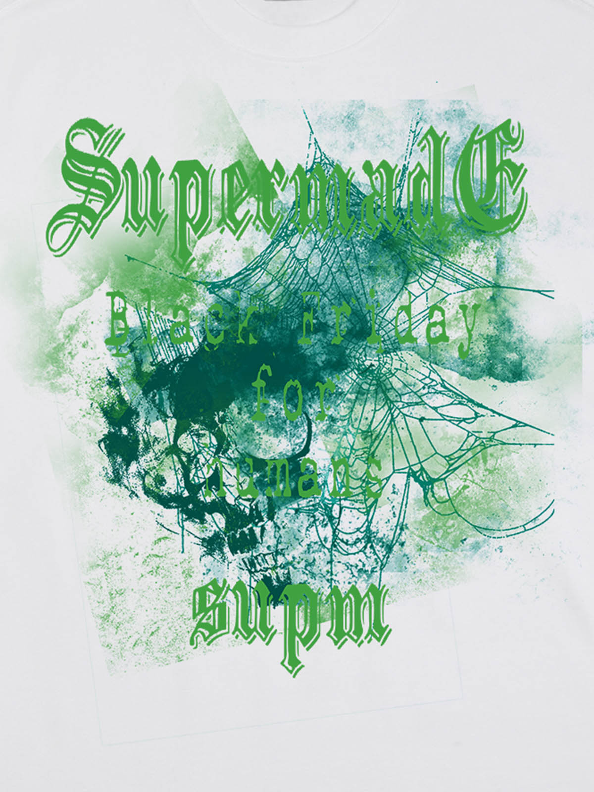 Gothic Skull Spiderweb Graphic T-Shirt 