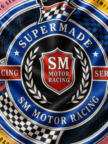Checkerboard Racing Emblem Silk Scarf