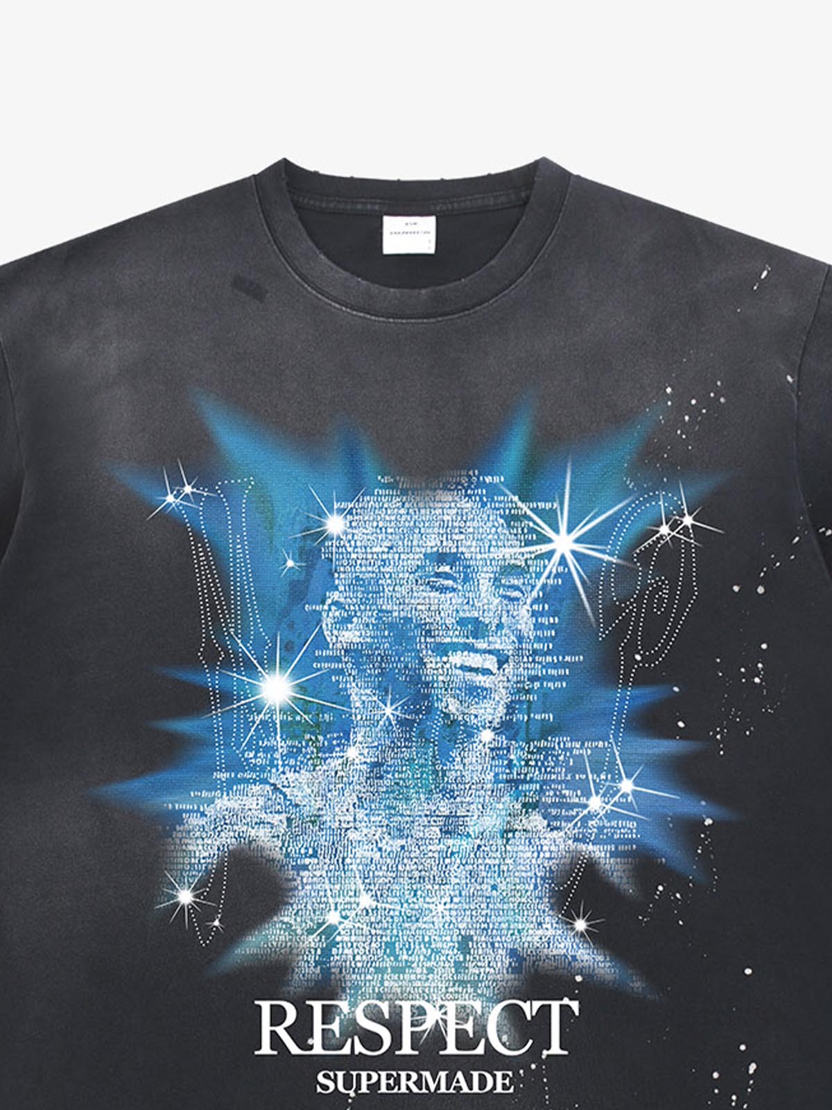 thesupermade-“Nostalgia-themed”dreamy starlight Kobe elements street retro ink Splatter Paint pattern T-shirt 