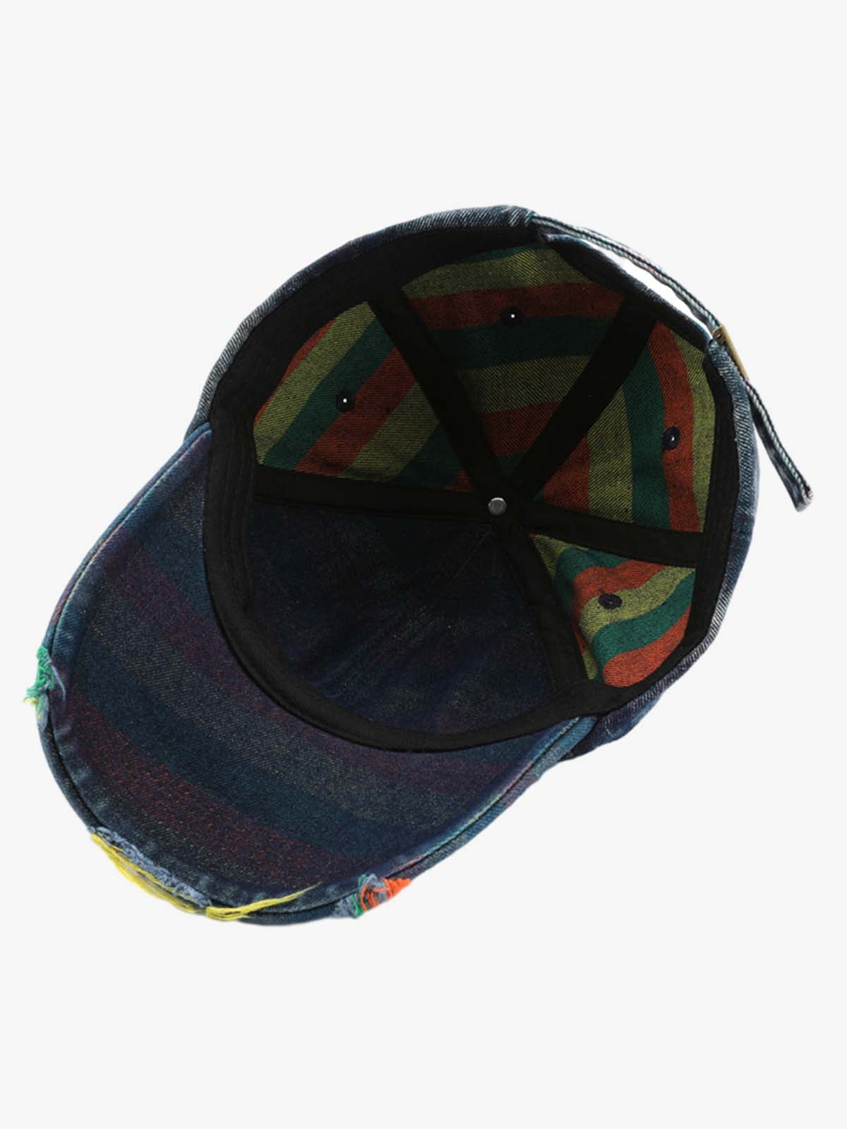 Vintage Washed Distressed Denim Baseball Cap 